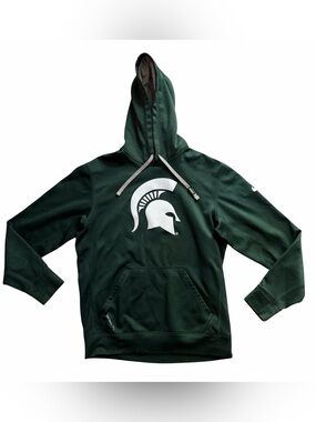 Nike Michigan State Spartans Hoodie Mens Small Therma-fit‎ Green Vintage